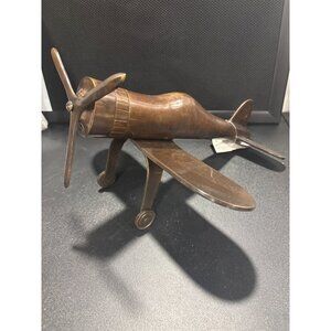 Vintage Metal Bronze Likke  Airplane Sculpture Model WW|| Heavy Made in India